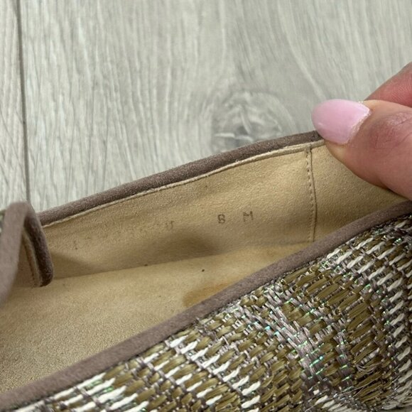 Stuart Weitzman Metallic Woven Espadrille Pipe Catalan Flats - Picture 8 of 8